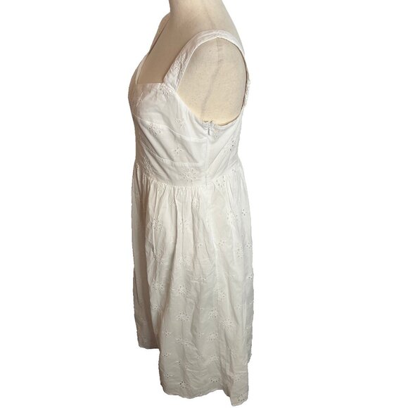 J.Crew $148 Eyelet Midi Dress in White Size 14 CI223 - Picture 3 of 9
